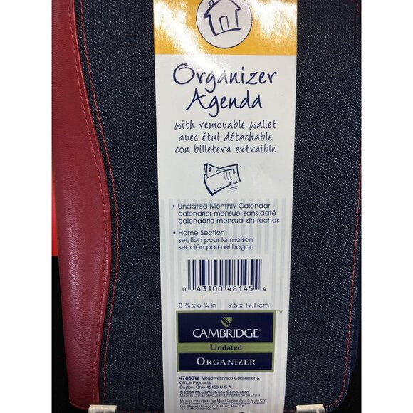 Cambridge Organizer Agenda w/ Removable Wallet Undated Monthly Calendar NEW - Picture 3 of 15